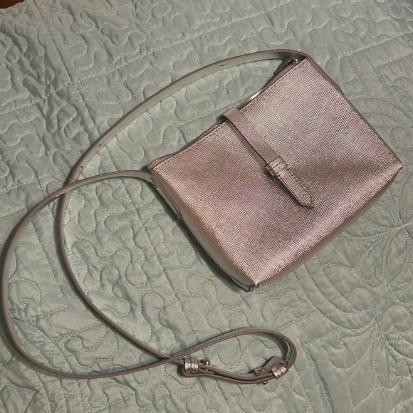 J. Crew Parker Crossbody Silver Metallic - Picture 1 of 7